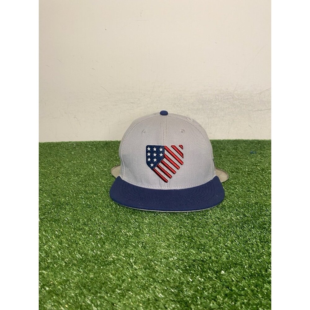 Baseballism hat cap fitted size 7 gray blue America USA mens baseball honor